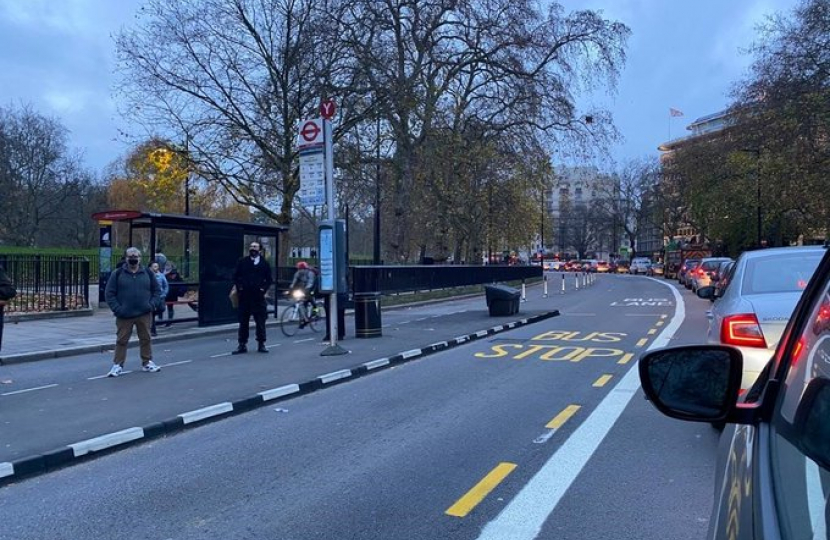 Sadiq Khan refuses to remove the Park Lane supposedly temporary Park Lane cycle lane when a few metres away in Hyde Park is an underused cycle lane.